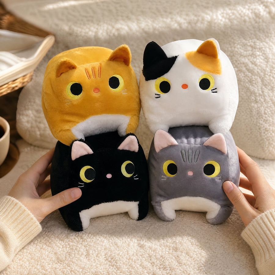 Cat Stuffed Animal with Cubic Plush Design - Utilisation du produit