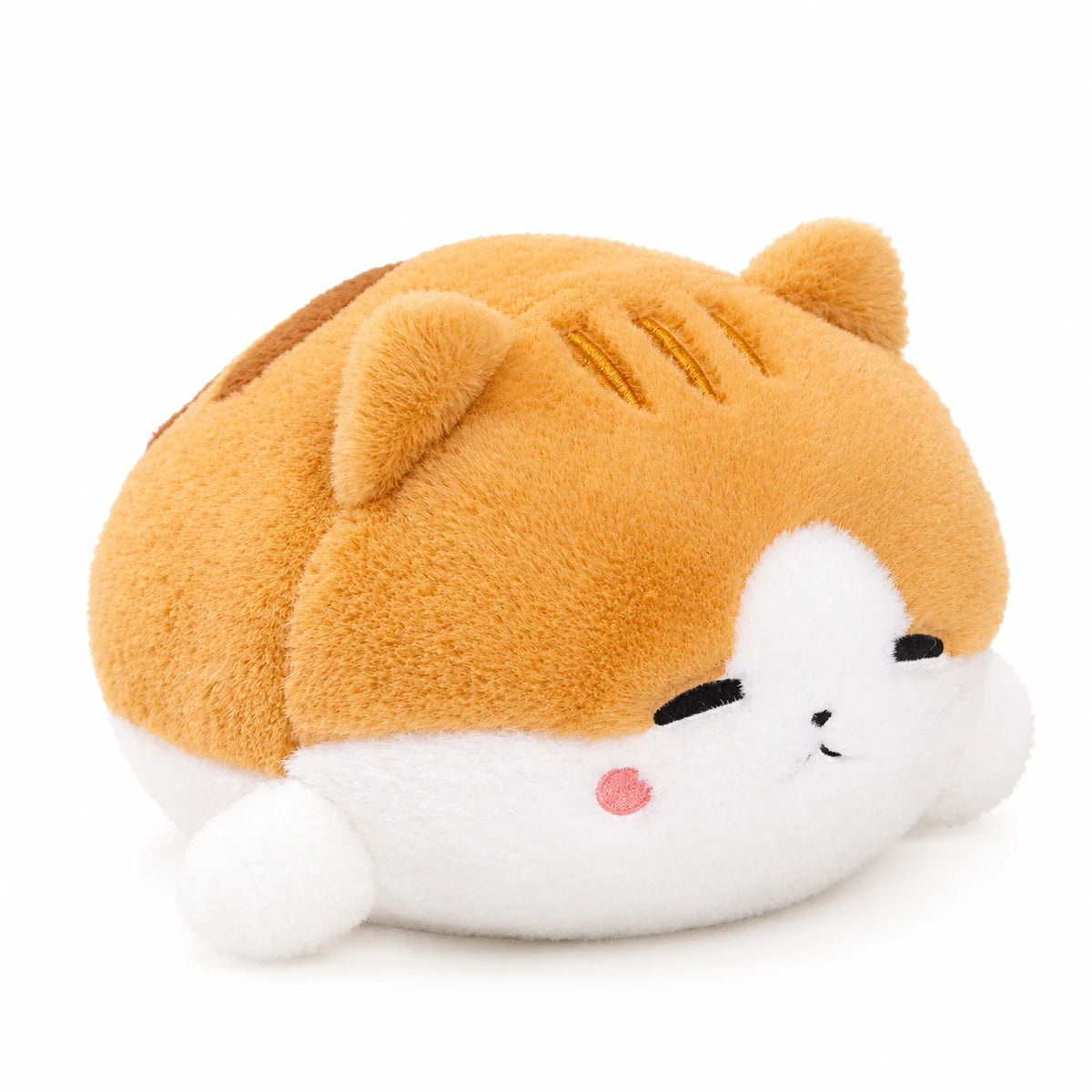 Cat Stuffed Animal with Fishtail Design and Mood Faces - Ginger Sleepy