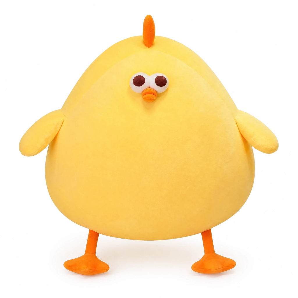 Chick Plush Pillow with Soft Cotton Fill - Fond blanc