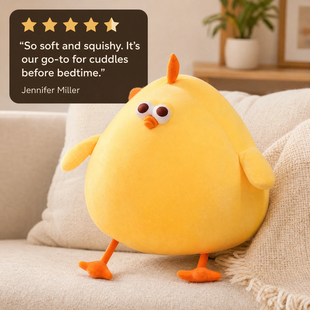 Chick Plush Pillow with Soft Cotton Fill - Image témoignage