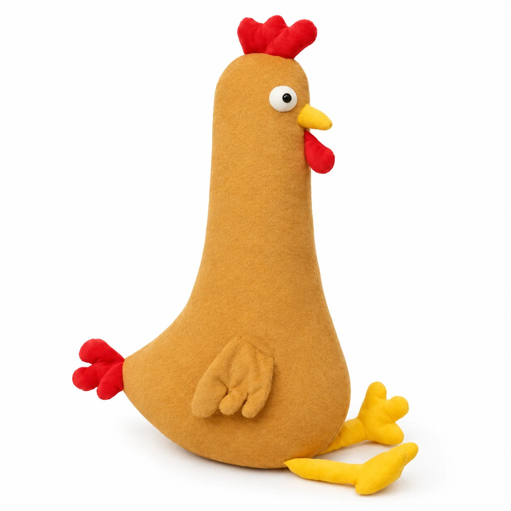 Chicken Plush Toy in Yellow and Orange with Red Crest - Brown / 23in / 60cm … (4 tailles)