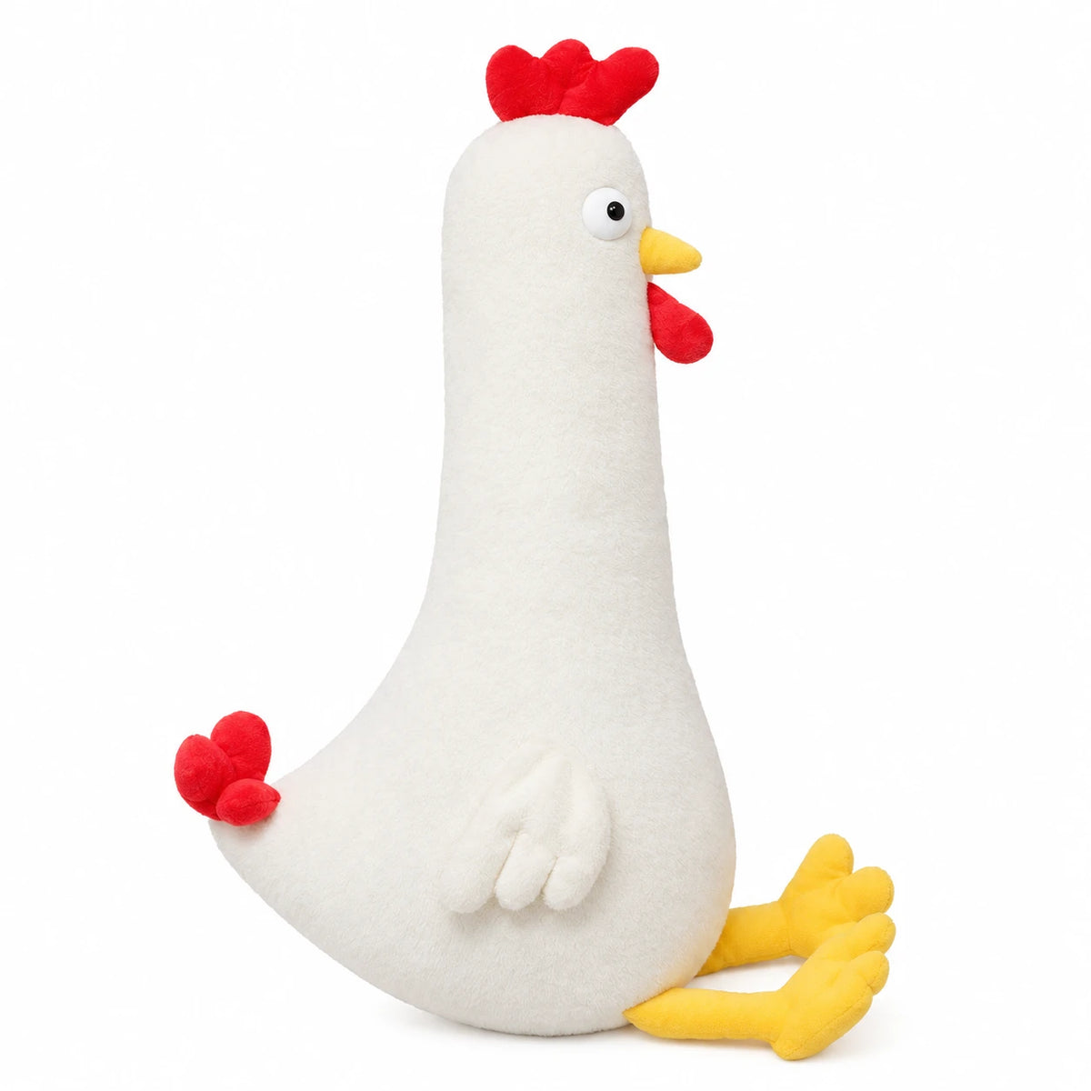 Chicken Plush Toy in Yellow and Orange with Red Crest - White / 23in / 60cm … (4 tailles)