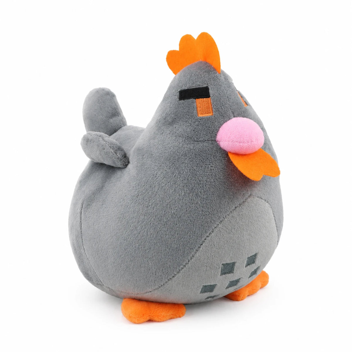 Chicken Plush Toy with Round Chubby Design - Gray