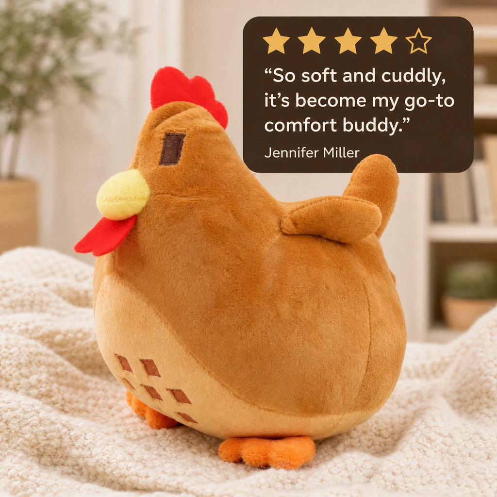 Chicken Plush Toy with Round Chubby Design - Image témoignage