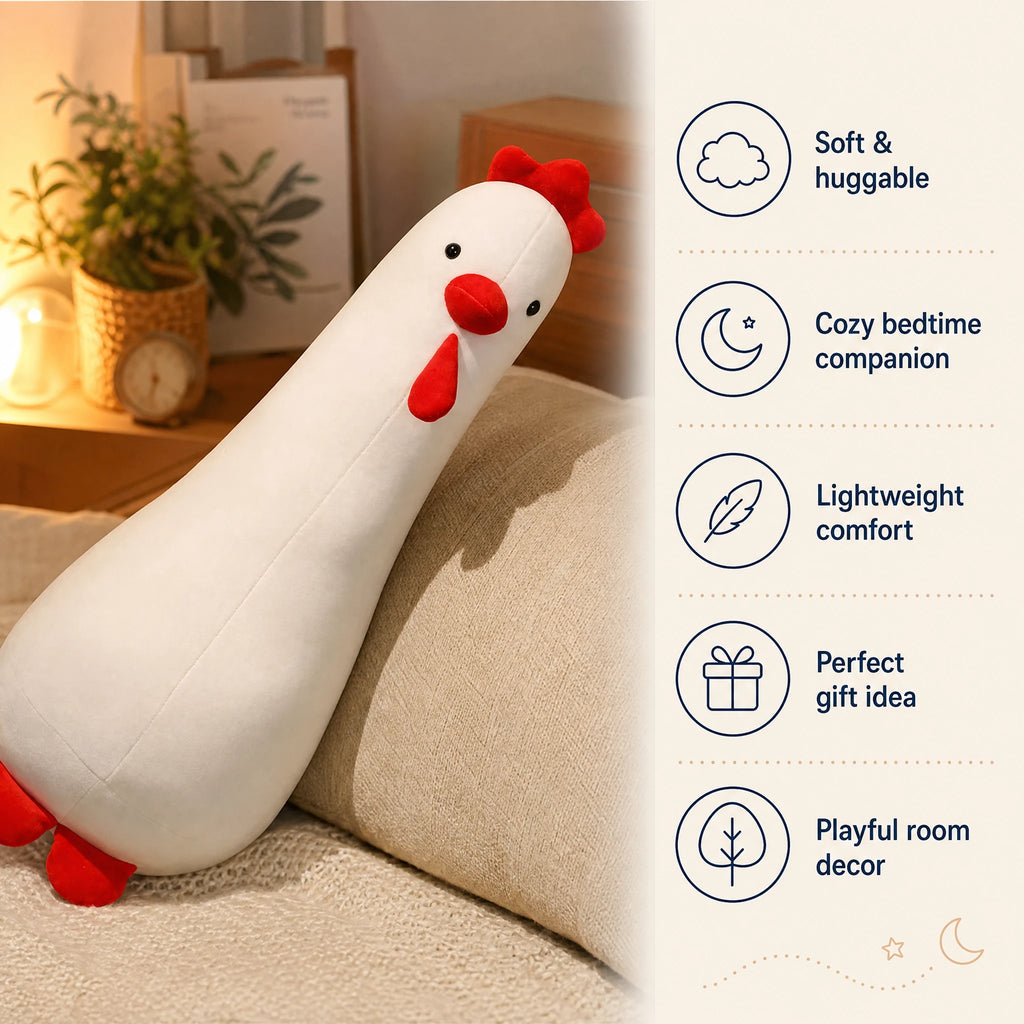 Chicken Plush with Red Comb and Soft Body - Bénéfices produit