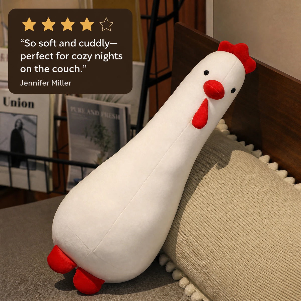 Chicken Plush with Red Comb and Soft Body - Image témoignage