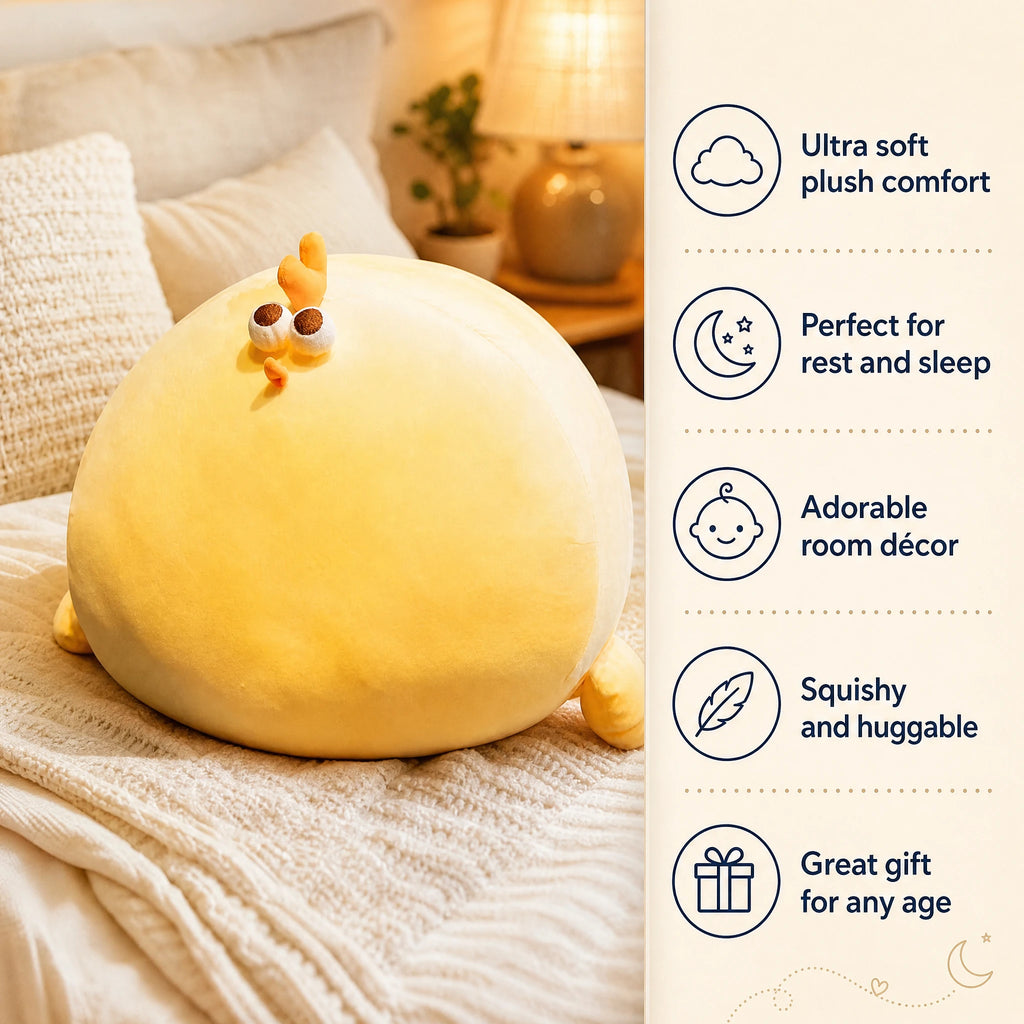 Chicken Plush with Round Chubby Shape and Soft Yellow Filling - Bénéfices produit