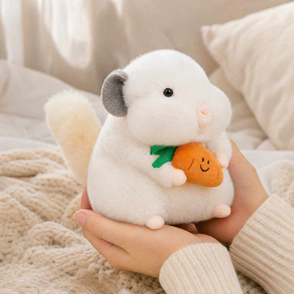 Chinchilla Plush with Carrot, Soft Chubby Round Body - Utilisation du produit