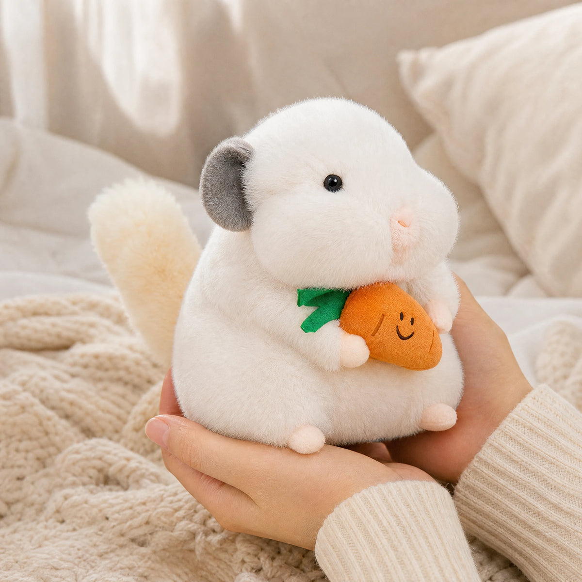 Chinchilla Plush with Carrot, Soft Chubby Round Body - Utilisation du produit