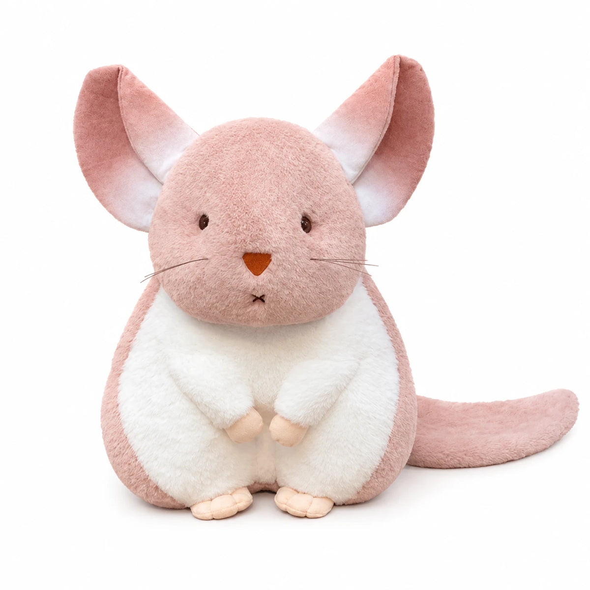 Chinchilla Plush with Embroidered Face and Soft Ears - 9in / 25cm / Blushy Pink … (3 tailles)