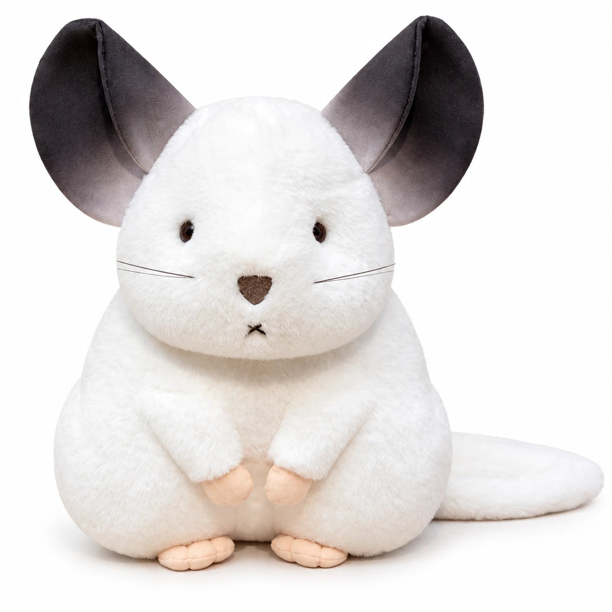 Chinchilla Plush with Embroidered Face and Soft Ears - 9in / 25cm / Cloudy White … (3 tailles)