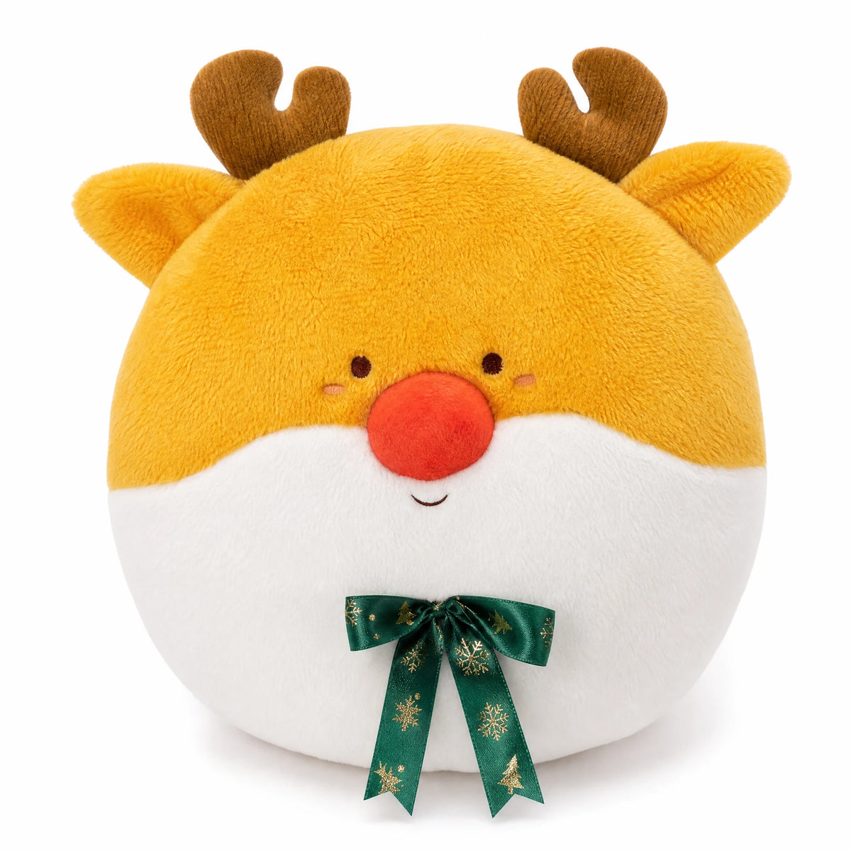 Christmas Plush Toy Set with Santa, Snowman, Reindeer & Tree - Fond blanc