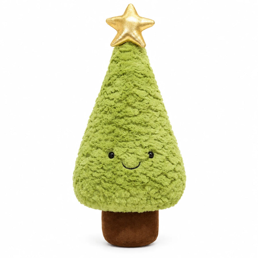 Christmas Tree Plush with Smiling Face and Gold Star - 11in / 30cm … (4 tailles)