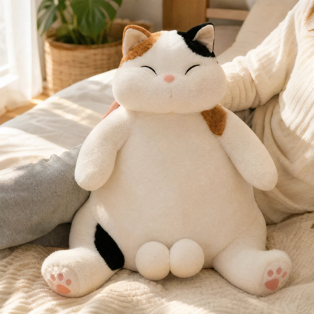 Chubby Cat Plush with Calico Patches and Soft Cotton - Utilisation du produit