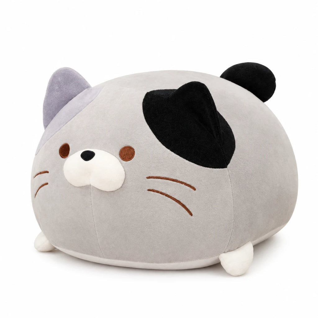 Chubby Cat Plush with Round Shape and Sweet Expression - 12in / 30cm / Grey … (3 tailles)