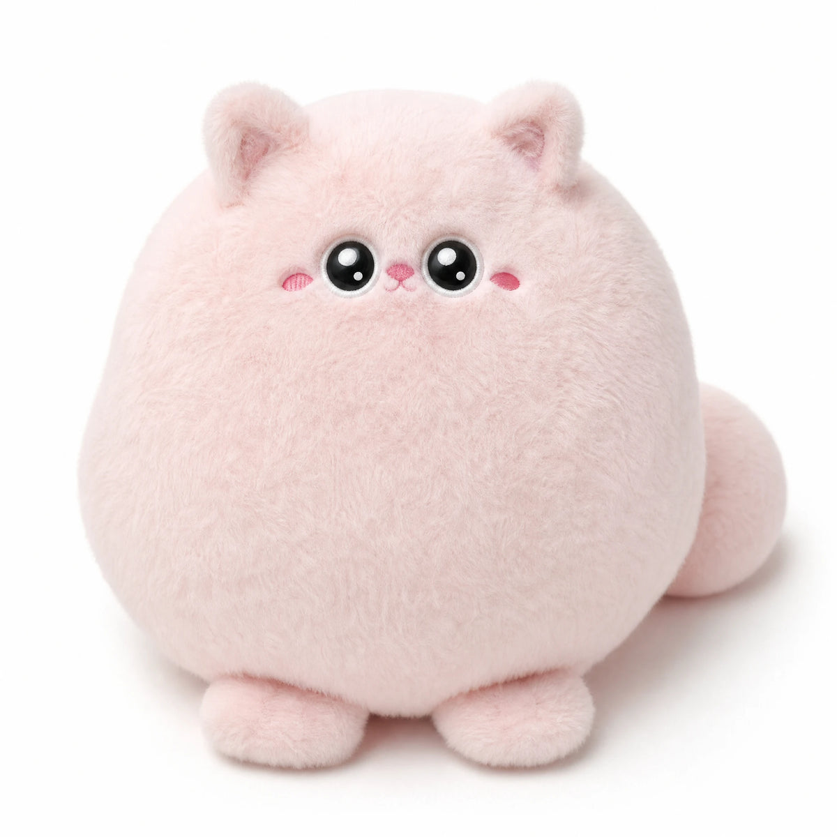Chubby Cat Plush with Wings and Rounded Body - Fond blanc