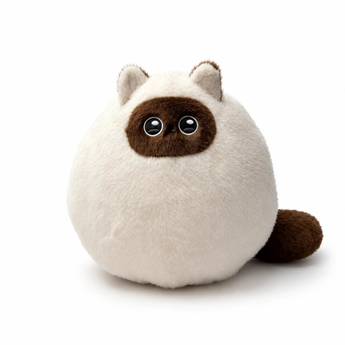 Chubby Cat Plush with Wings and Rounded Body - Siamese Cat