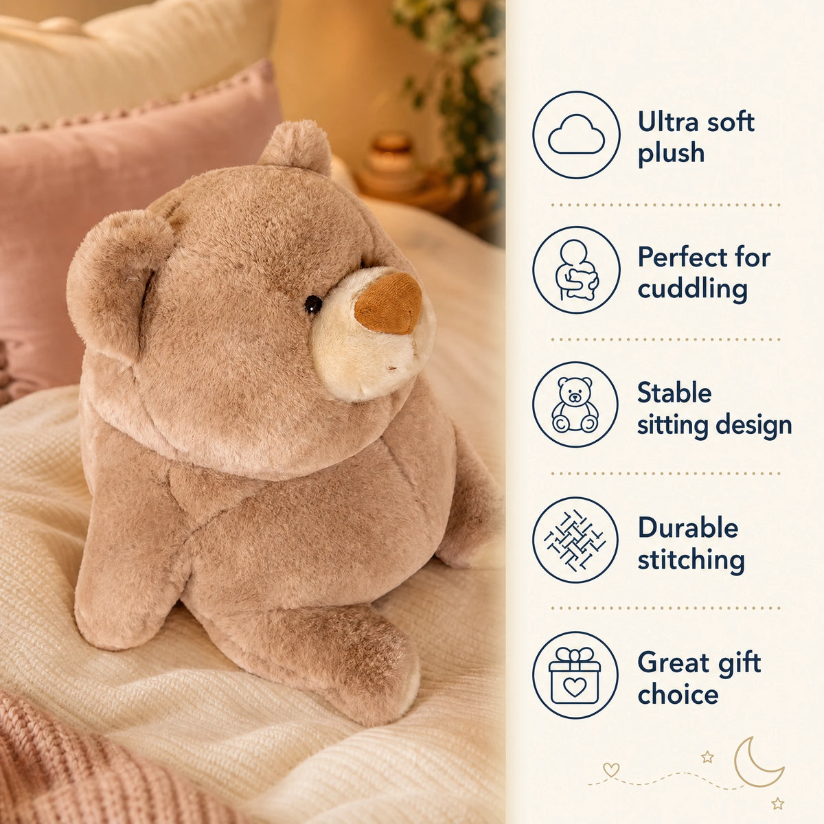 Chubby Plush Toy with Round Belly and Soft Filling - Bénéfices produit