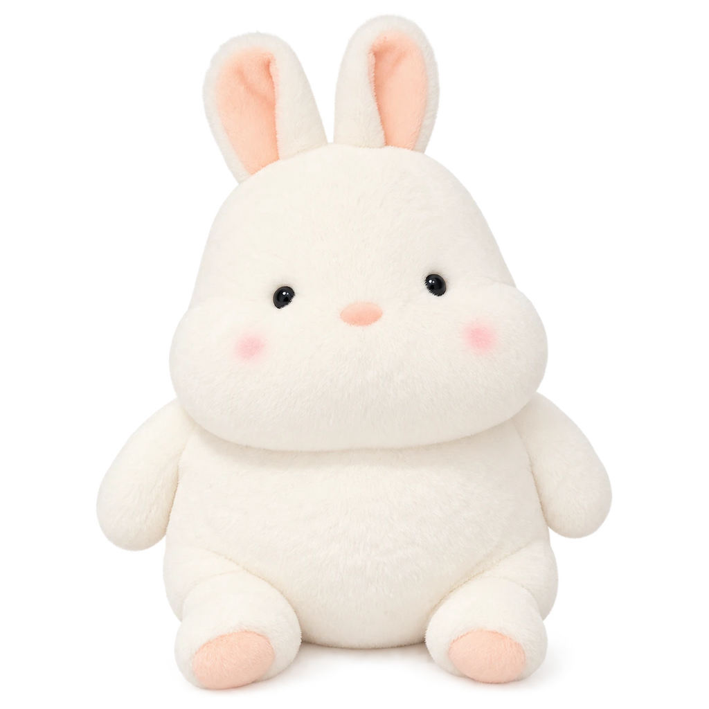 Chubby Plush Toy with Round Belly and Soft Filling - Bunny / 9in / 23cm … (3 tailles)