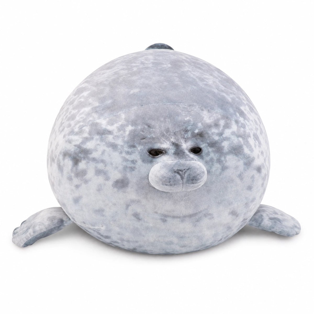 Chubby Seal Plush with Realistic Spotted Pattern - Fond blanc
