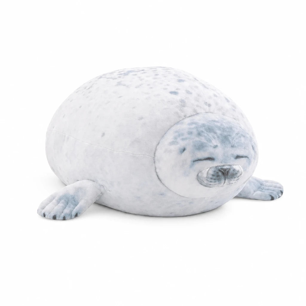 Chubby Seal Plush with Realistic Spotted Pattern - White / 11in / 30cm … (4 tailles)