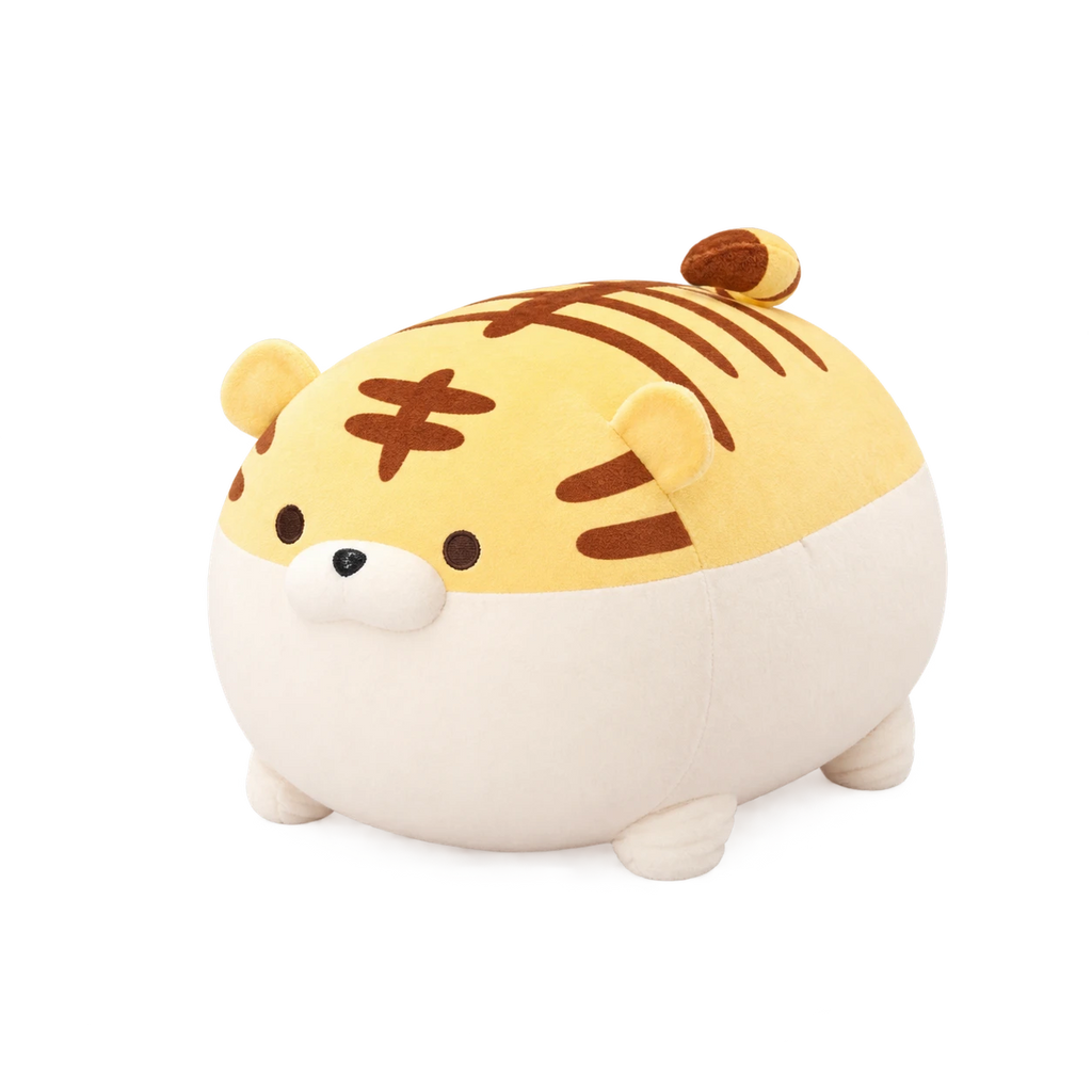 Chubby Tiger Plush with Striped Pattern and Soft Fill - Yellow / 16in / 40cm · Yellow / 20in / 50cm