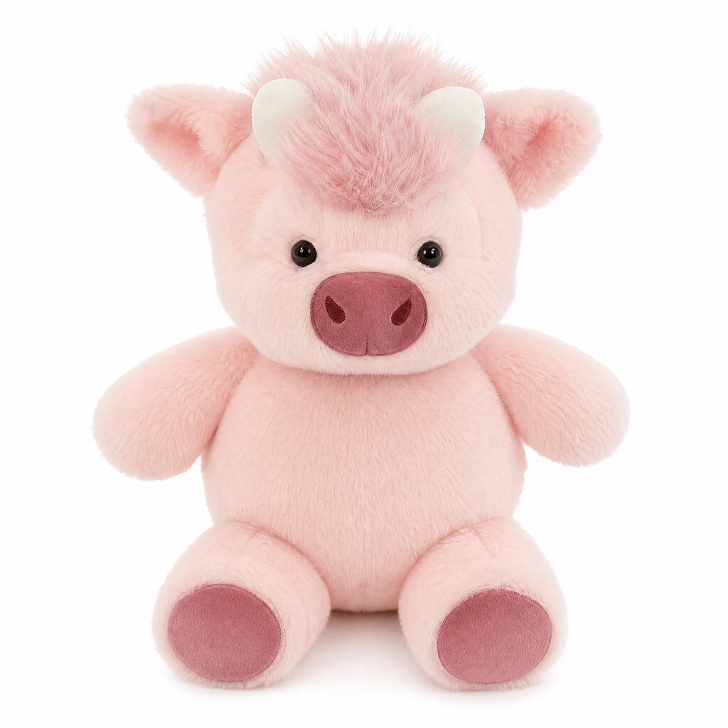 Clover the Highland Cow – Oversized Cuddle Plush - Blossom Pink