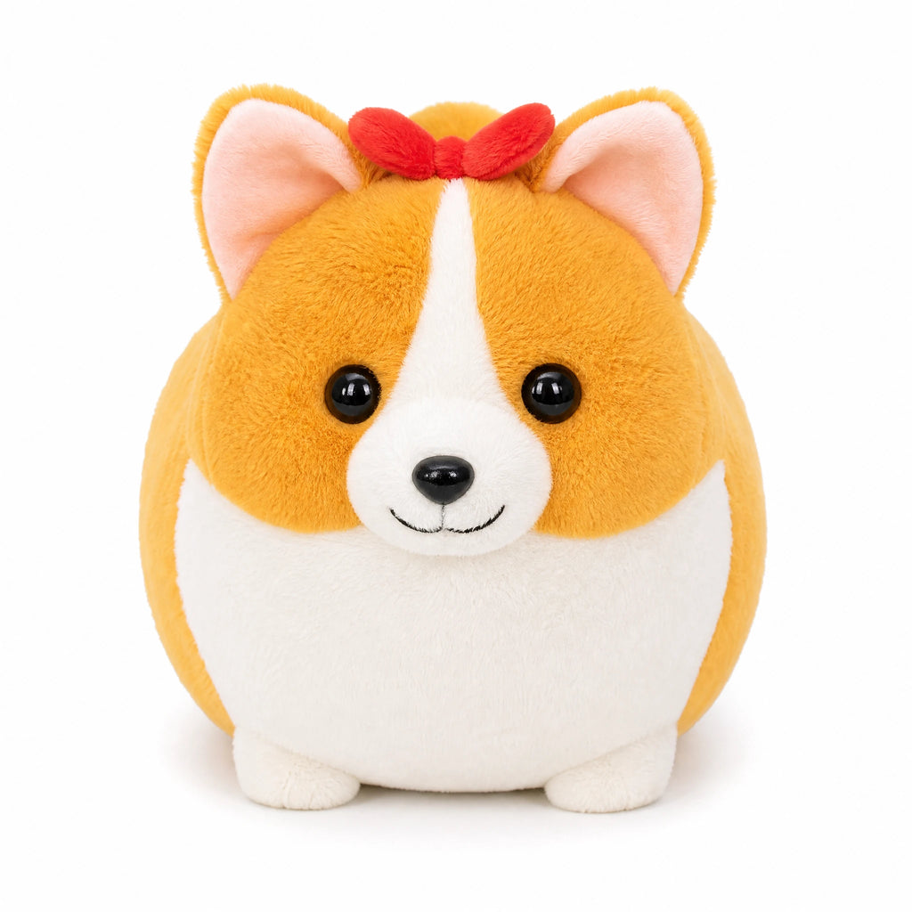 Corgi Stuffed Animal with Plump Round Body - Fond blanc