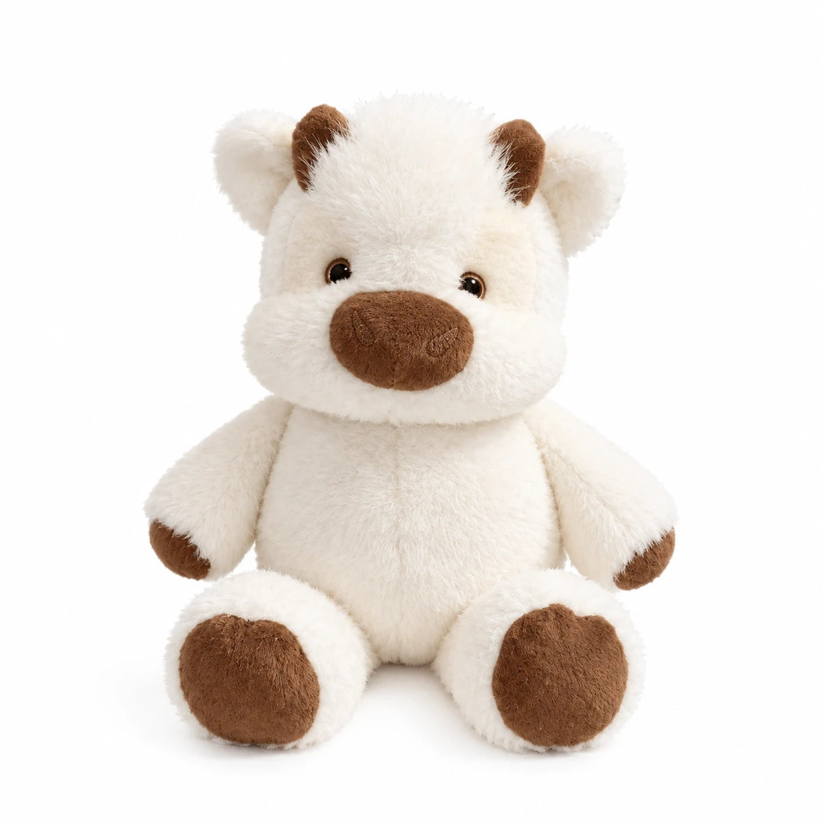 Cow Plush with Round Kawaii Design - 40cm Soft Cuddle Toy - Snowball (White)