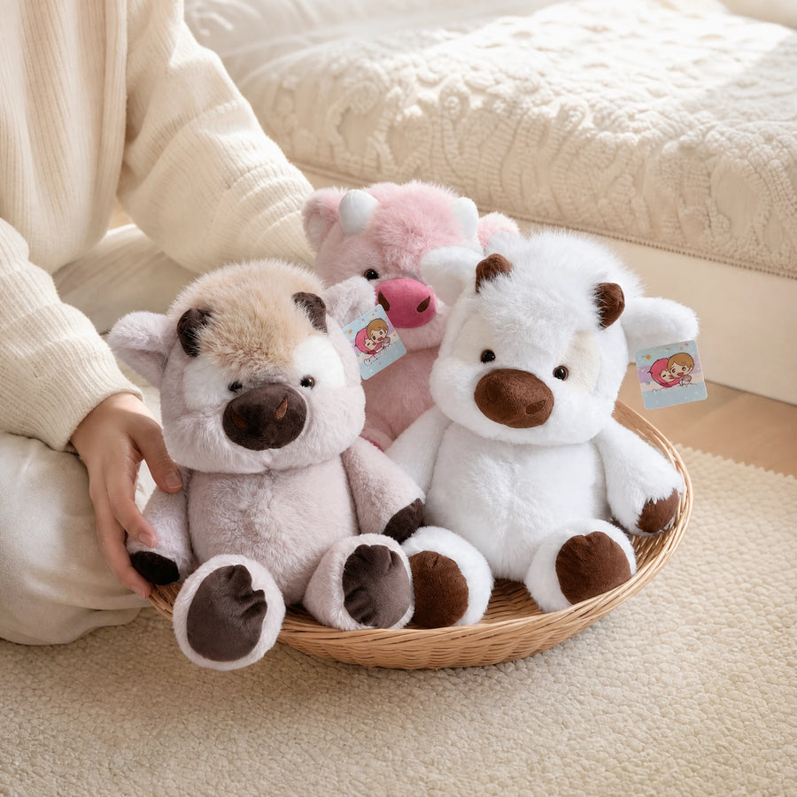 Cow Plush with Round Kawaii Design - 40cm Soft Cuddle Toy - Utilisation du produit