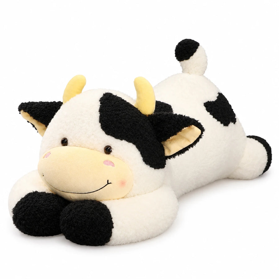 Cow Stuffed Animal with Oversized Huggable Body Design - 35.5in / 90cm / Black · 43.5in / 110cm / Black