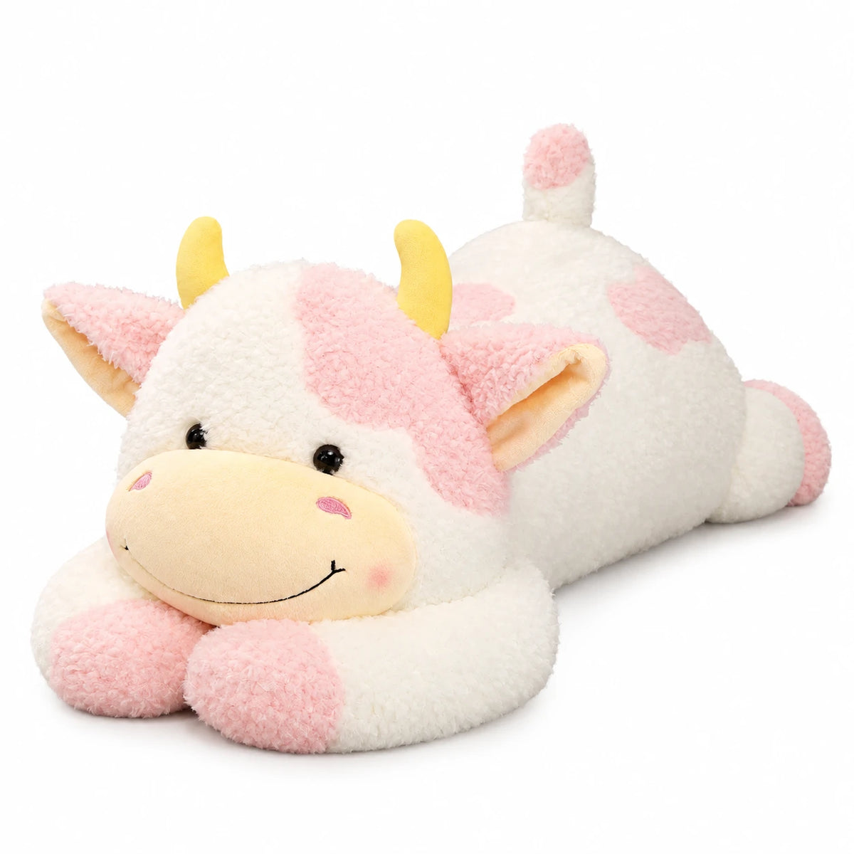 Cow Stuffed Animal with Oversized Huggable Body Design - 35.5in / 90cm / Pink · 43.5in / 110cm / Pink