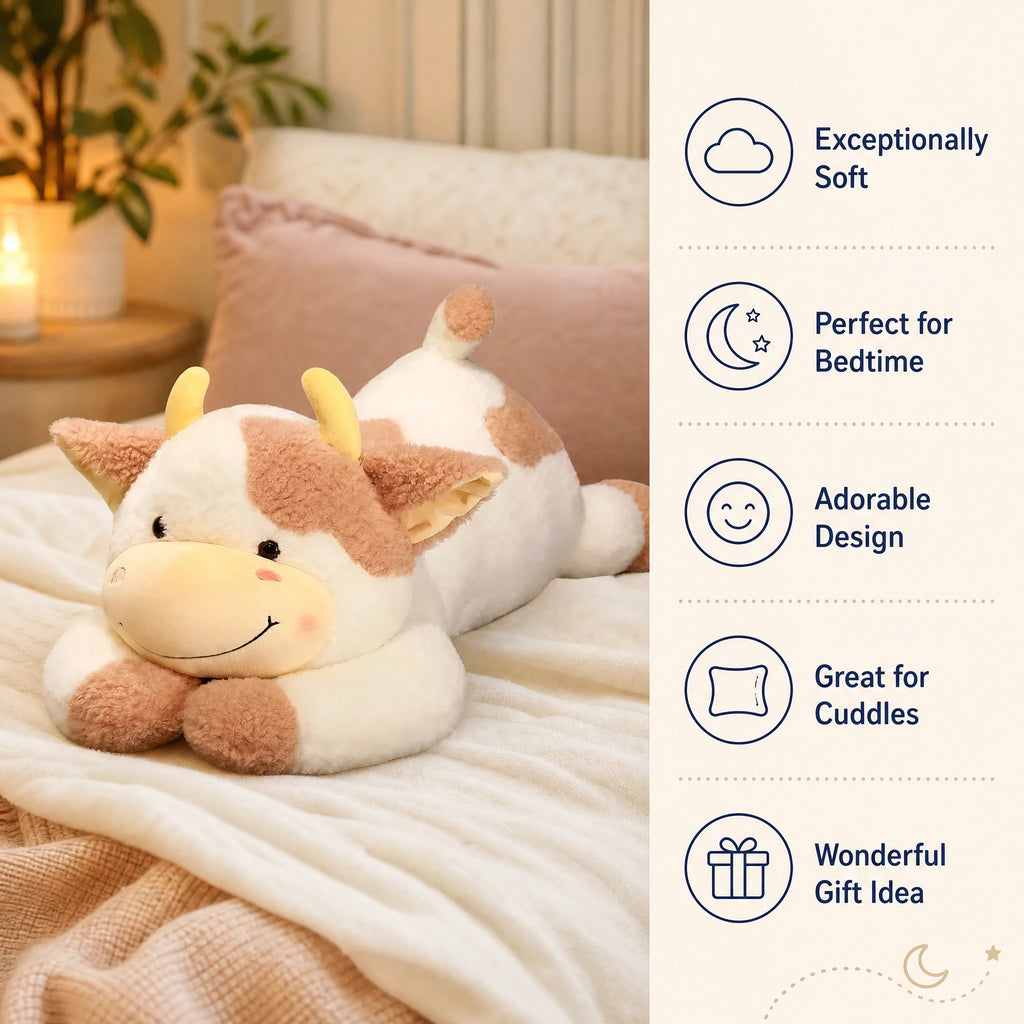 Cow Stuffed Animal with Oversized Huggable Body Design - Bénéfices produit