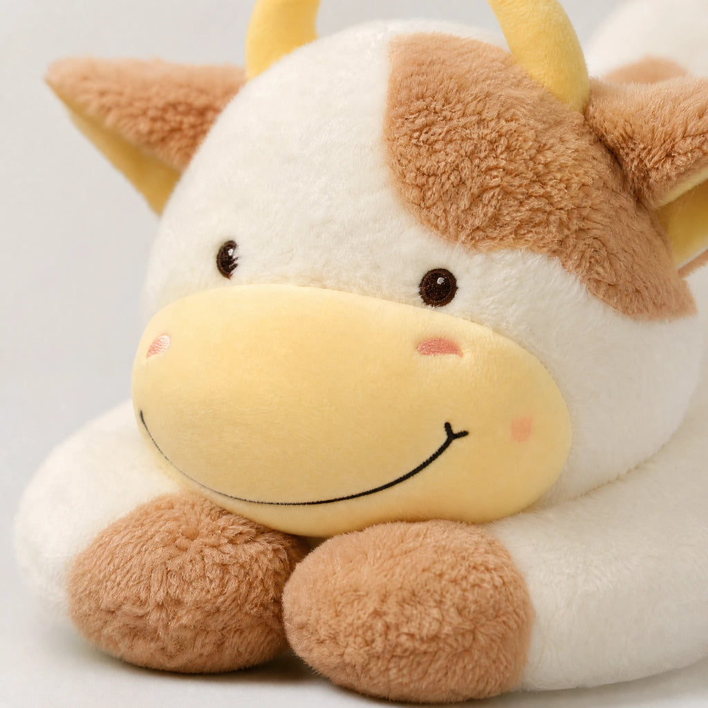 Cow Stuffed Animal with Oversized Huggable Body Design - Détail matière