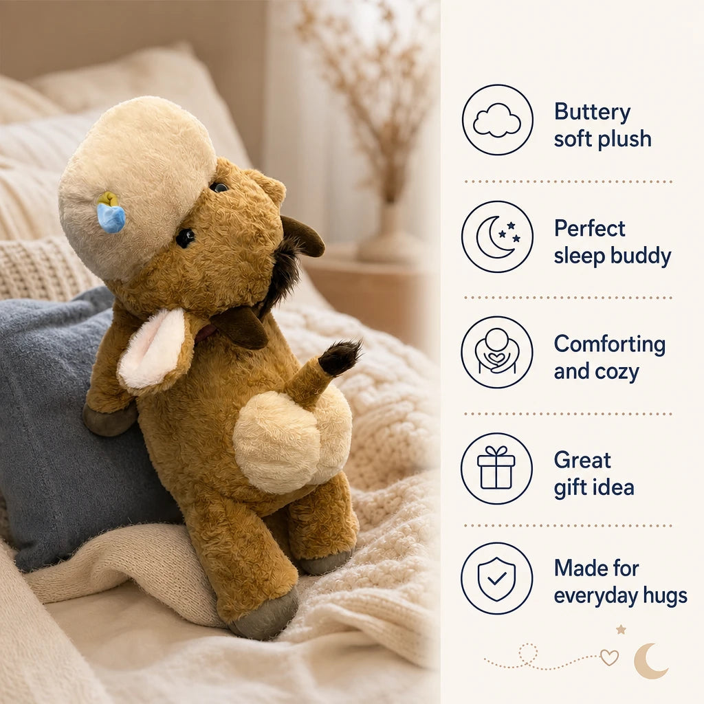 Cow Stuffed Animal with Soft Plush and Fluffy Ears - Bénéfices produit