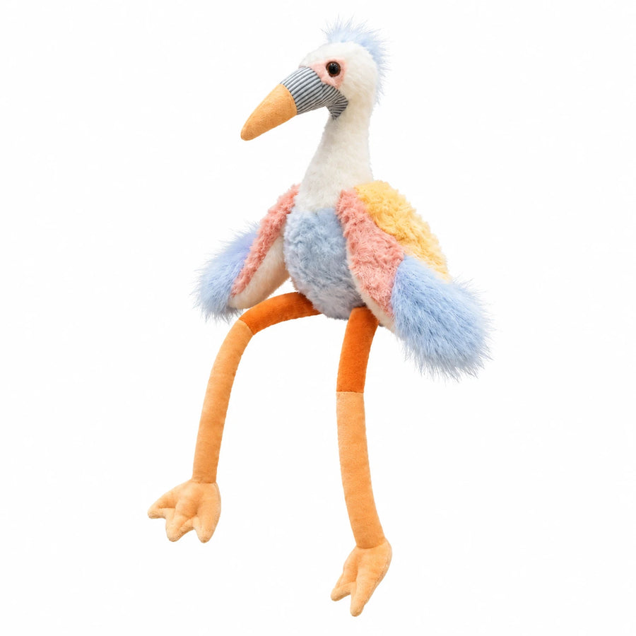 Crane Plush Toy with Long Legs and Fluffy Pastel Wings - 50cm / 20in · 60cm / 23in · 70cm / 27in