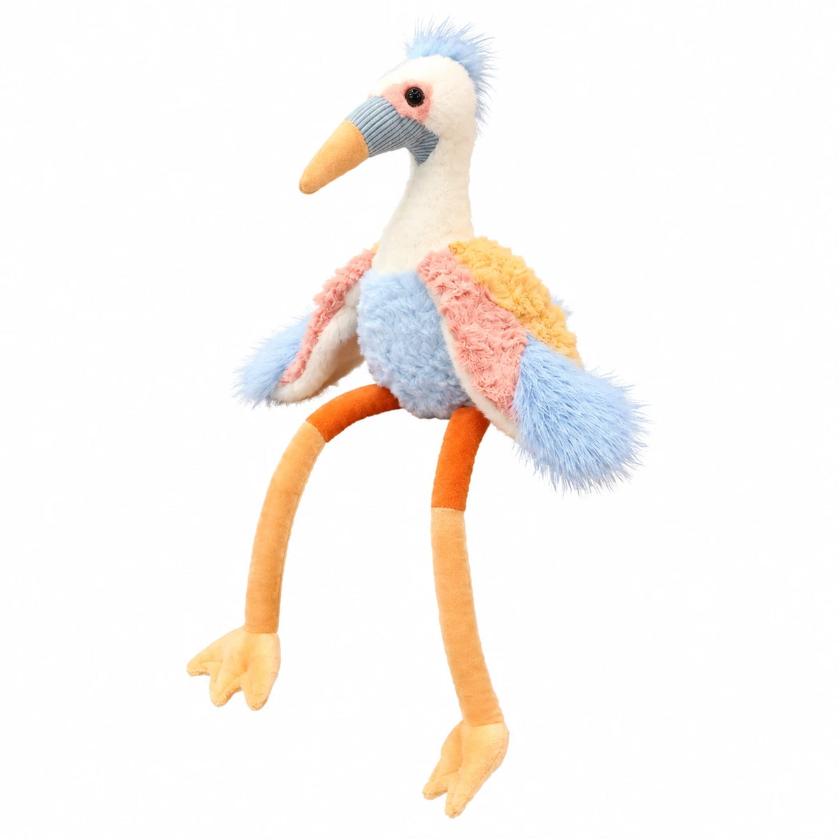 Crane Plush with Long Legs and Pastel Wings - 27in / 70cm · 23in / 60cm · 20in / 50cm