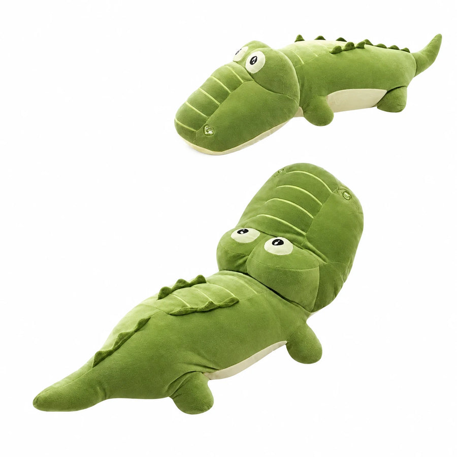 Crocodile Plush in Green Soft Cotton – Giant Size - 25.5in / 65cm · 31.5in / 80cm · 39.5in / 100cm