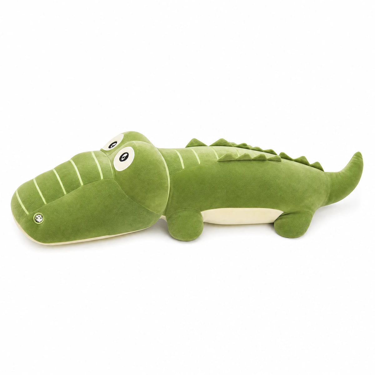 Crocodile Plush in Green Soft Cotton – Giant Size - Fond blanc