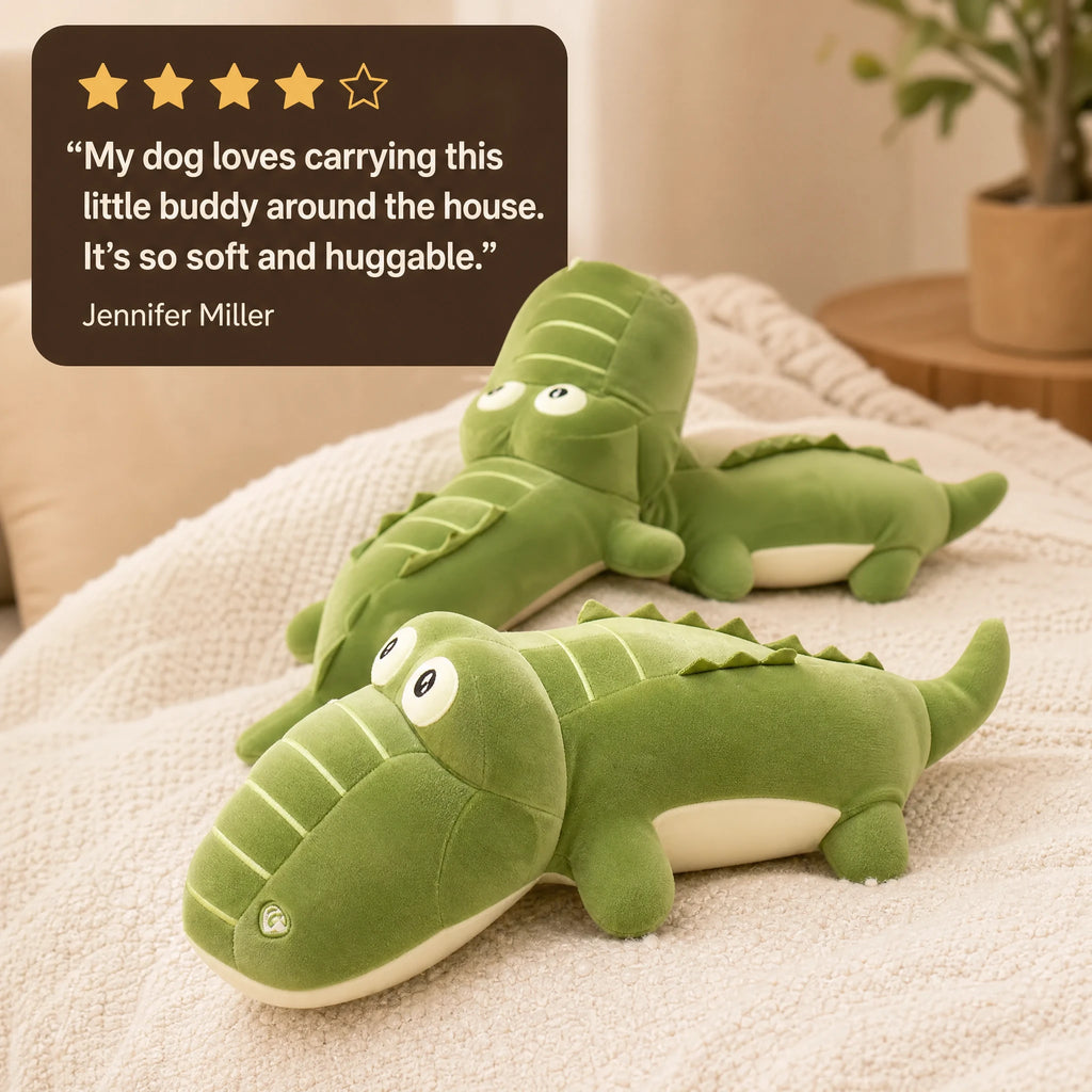 Crocodile Plush in Green Soft Cotton – Giant Size - Image témoignage