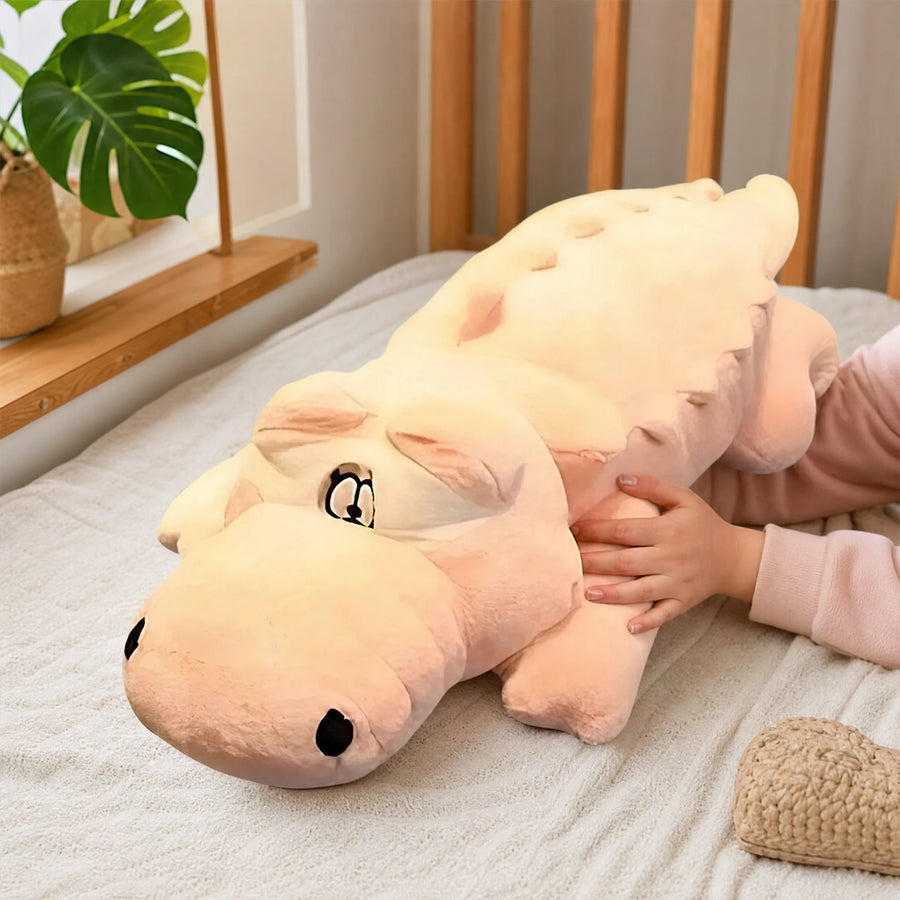Crocodile Plush in Soft Pink with Oversized Body - Utilisation du produit
