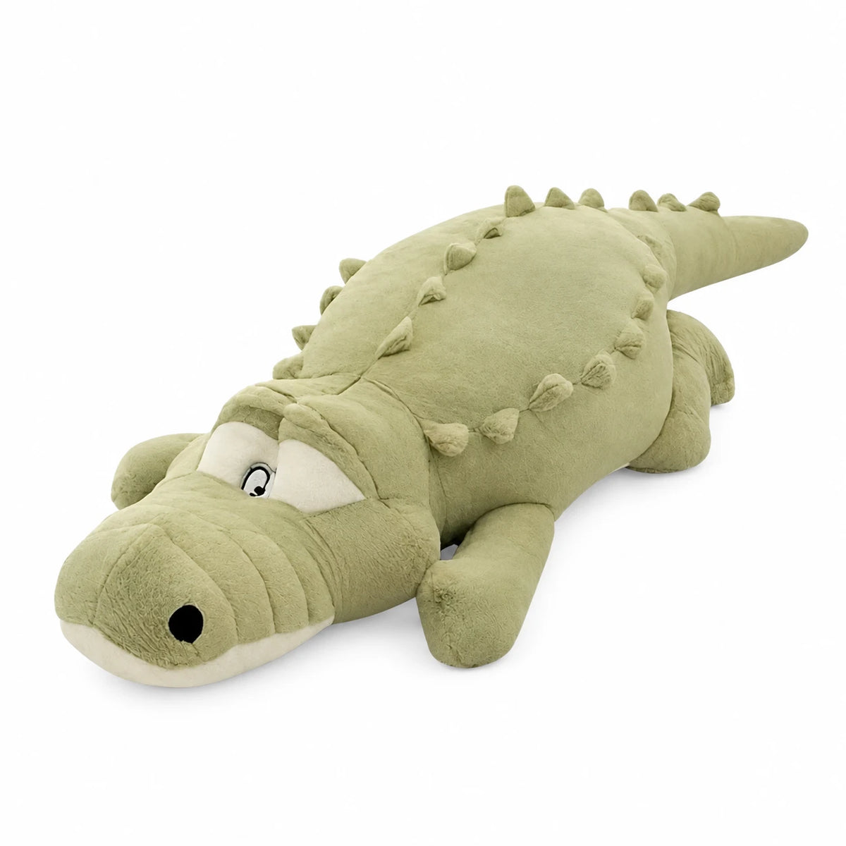 Crocodile Plush Pillow with Soft Spikes and Large Size - 35.5in / 90cm · 23.5in / 60cm