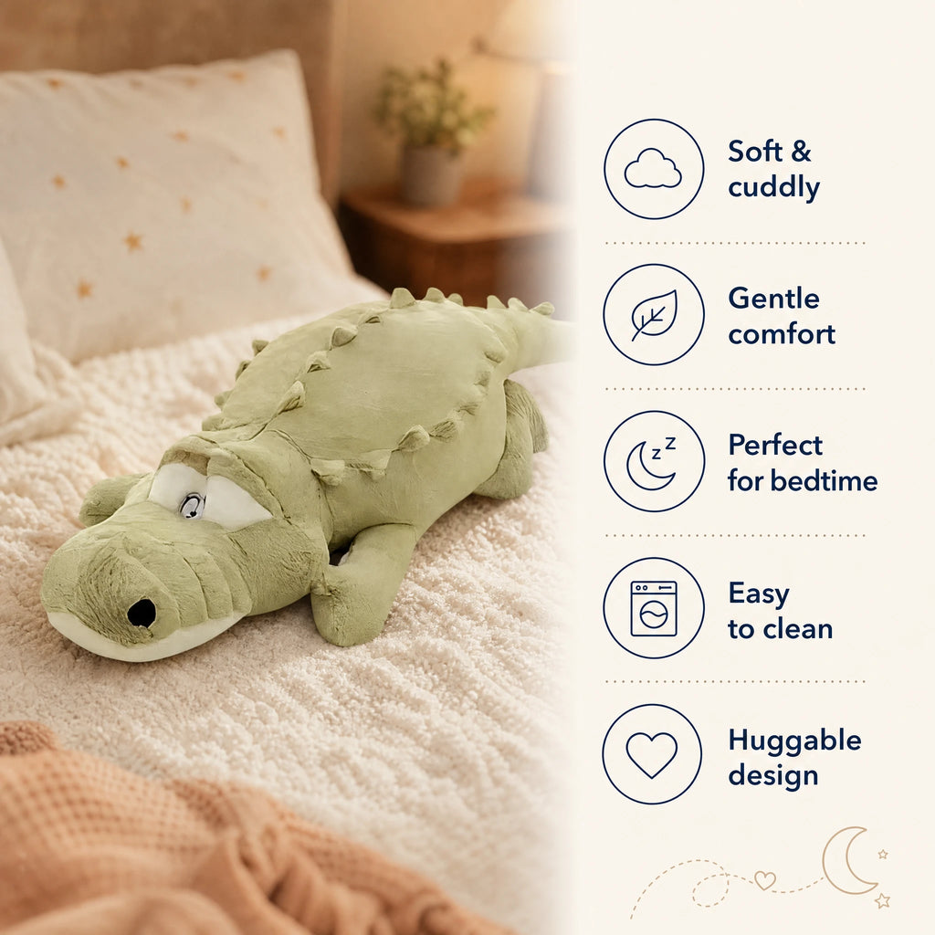 Crocodile Plush Pillow with Soft Spikes and Large Size - Bénéfices produit