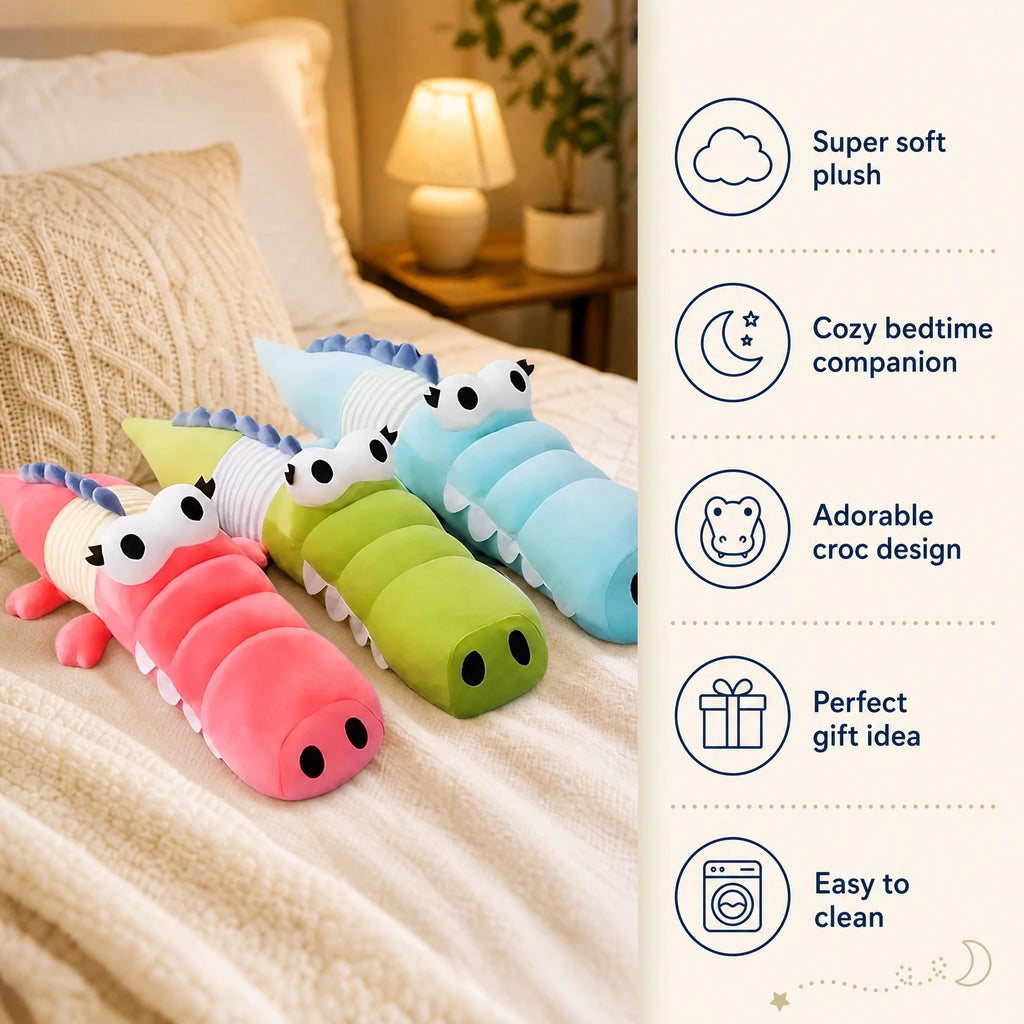 Crocodile Plush Toy with Segmented Body and Wings - Bénéfices produit