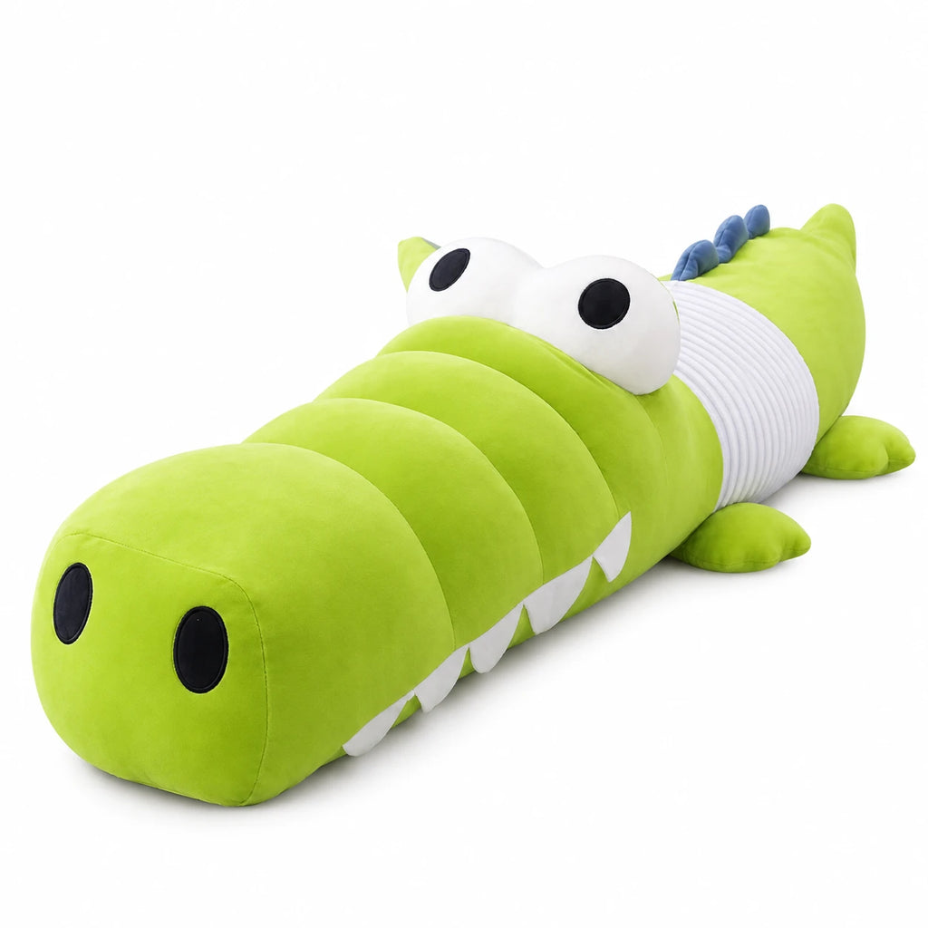 Crocodile Plush Toy with Segmented Body and Wings - Green