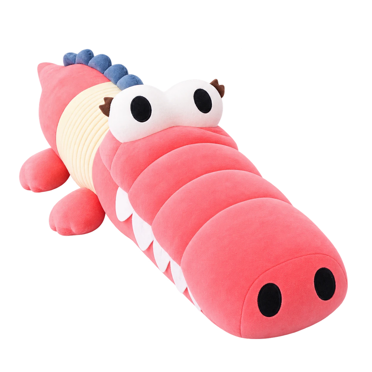 Crocodile Plush Toy with Segmented Body and Wings - Pink