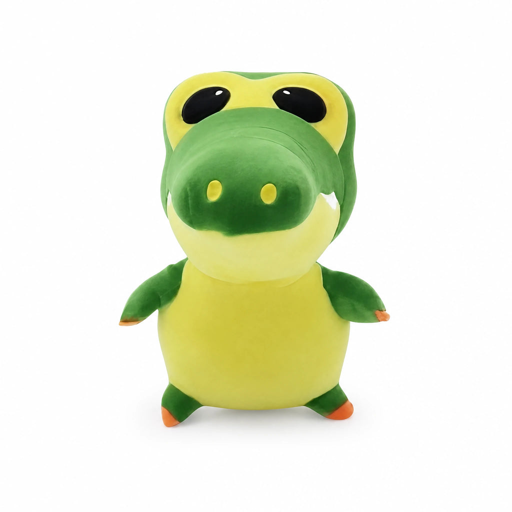 Crocodile Plush with Big Eyes and Yellow Belly - Fond blanc