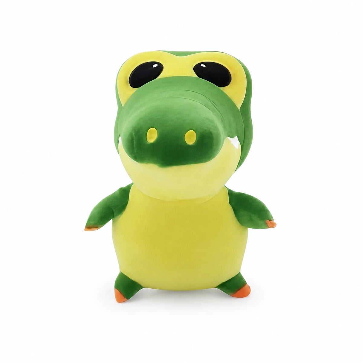 Crocodile Plush with Big Eyes and Yellow Belly - Fond blanc