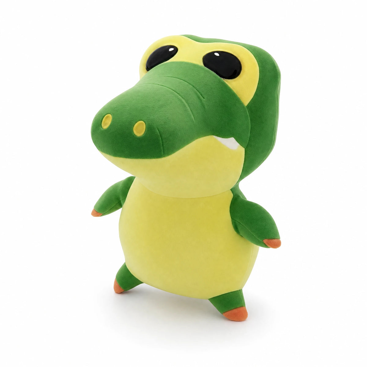 Crocodile Plush with Big Eyes and Yellow Belly - Fond blanc, autre angle