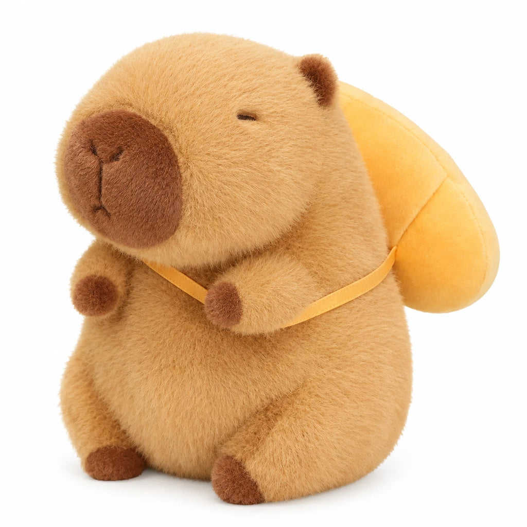 Croissant Capybara Plush with Removable Pastry Hood - Baguette Backpack / 4in / 10cm … (3 tailles)